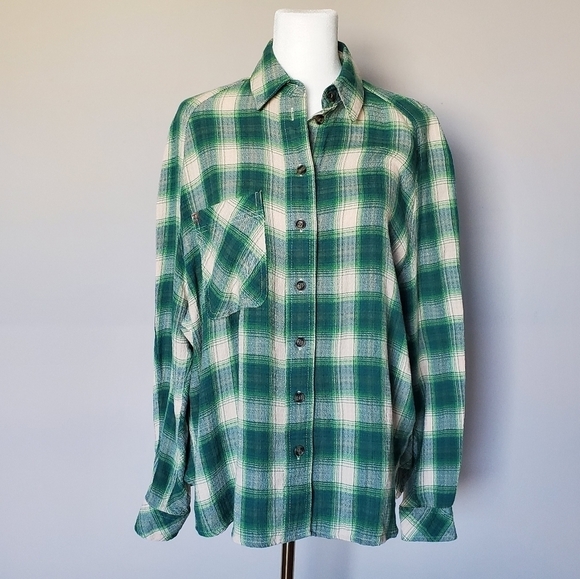 UO Plaid Slouchy BDG Gauzy Keanu Button-Down Shirt - Picture 2 of 11